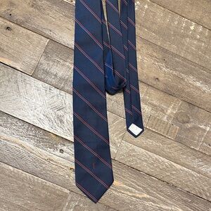 Yves Saint Laurent Navy and Red Striped Tie